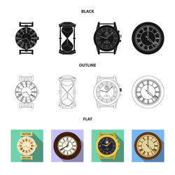 isolated object of clock and time symbol set vector image