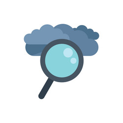 magnifying glass exploring cloud computing vector image