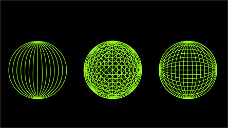 3d wireframe models of objects network line vector image