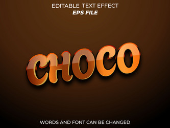 Choco text effect font editable typography 3d vector