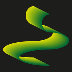curved ribbon shape gradient green element vector image