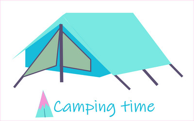 summer camp tourist tent on a white isolated vector