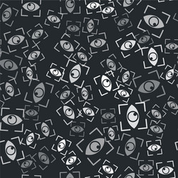 Grey eye scan icon isolated seamless pattern vector