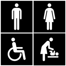 Restroom Sign - Accessible Toilet Vector Image