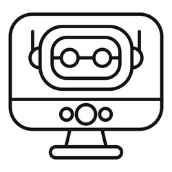 chatbot appearing on a computer screen icon vector image