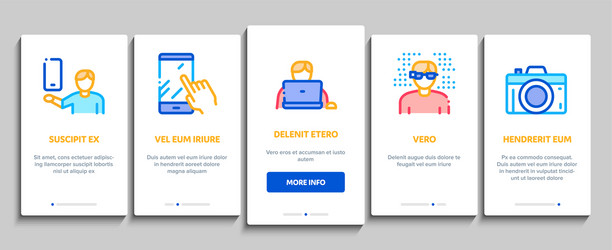 gadget and device onboarding elements icons set vector image