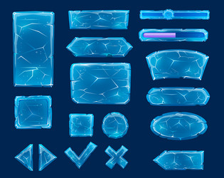 Ice Button Game UI Elements vector image