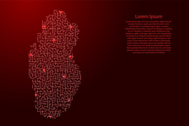 Qatar map from red pattern maze grid vector