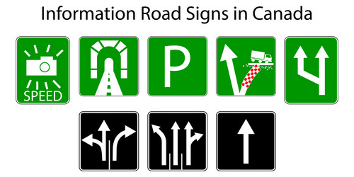 road signs in canada canadian information vector