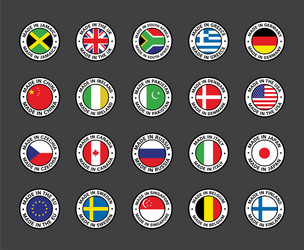 Set flat icon flags vector