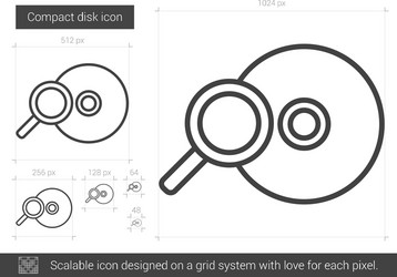Compact disk line icon Royalty Free Vector Image