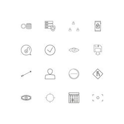 interface linear thin icons set outlined simple vector image