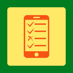 Mobile tasks icon from commerce buttons overcolor vector