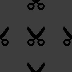 Scissors web icon flat design seamless pattern vector