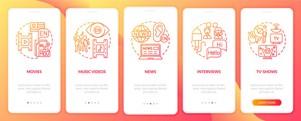 video for language studying onboarding mobile app vector image