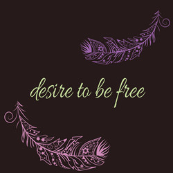 with feathers in boho style vector image