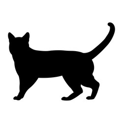 Black cat head vector illustration. Simple cartoon cat icon. Black  silhouette of a cat 7313124 Vector Art at Vecteezy