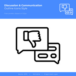 Dislike argument outline icon style vector