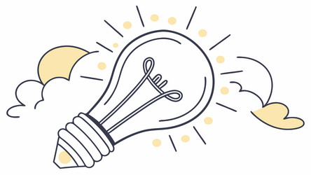 lightbulb idea with clouds art design generative vector image