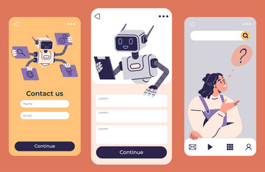 robot chat interface and user interaction vector image