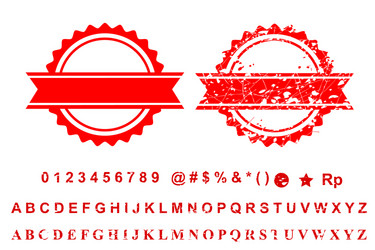 Template 2 different style blank red rust circle vector