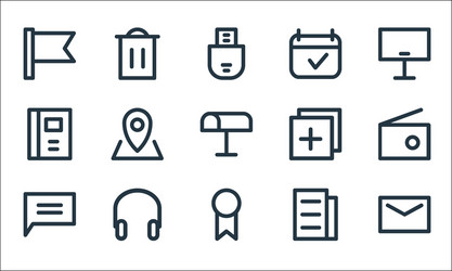 user interface line icons linear set quality vector image