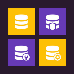 database data storage icons vector