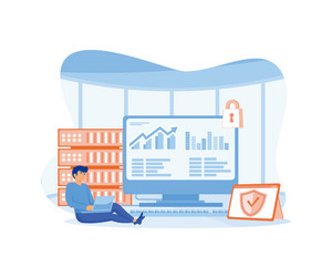 hacker attack and web security flat modern vector image