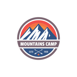 Mountain Camp Badge - Climbing Logo Vector Image