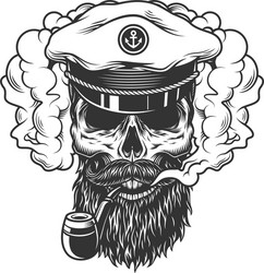 Skull in Smoke – Captain's Hat Vector Image