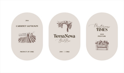 Vintage Wine Label Set Vector Image