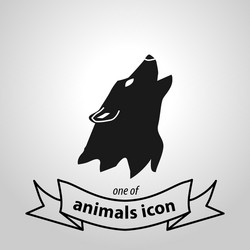 Wolf head sign isolated simple icon vector