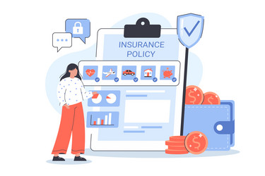 Insurance flat design icon Royalty Free Vector Image