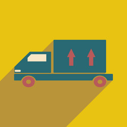 flat with shadow icon and mobile application vector image