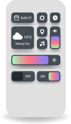 control center user interface template vector image