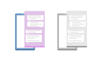 message text chat app icon on mobile cell phone vector image