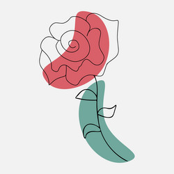 rose in line art style for use print design vector image