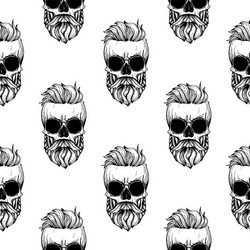 seamless color pattern with skull vector image