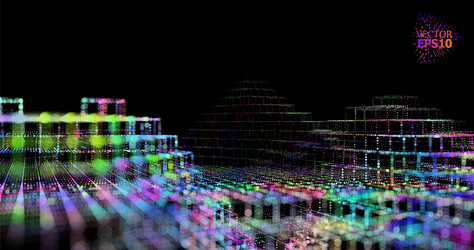 3d abstraction with cubes symbolizing quantum vector image