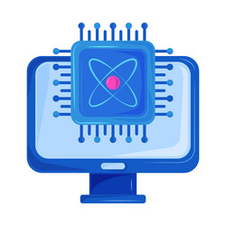 ai quantum processor computer technology vector image