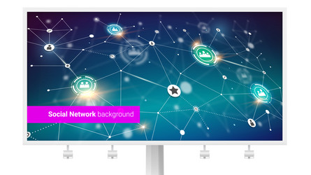 billboard with interaction in internet network vector image