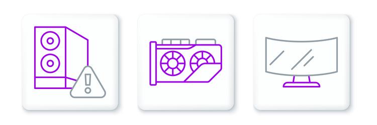 set line computer monitor screen case vector image