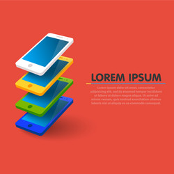 Clean and simple smartphone row background vector