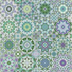 Set of octagonal and square patterns vector