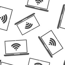 wi-fi icon on computer seamless pattern vector