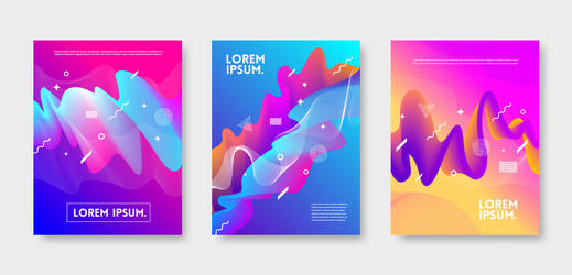 Abstract Colorful Flow Shapes Set vector image