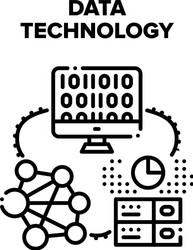 data technology black vector