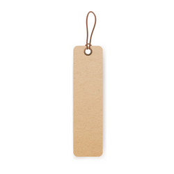 Kraft cardboard tag on string with loop craft vector