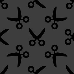 scissors web icon flat design seamless pattern vector image