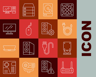 set line router and wi-fi signal optical disc vector image
